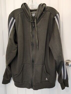 Torrid Everyday Fleece Active Zip Hoodie Olive Size 1X Stripe Sleeve Plus Size